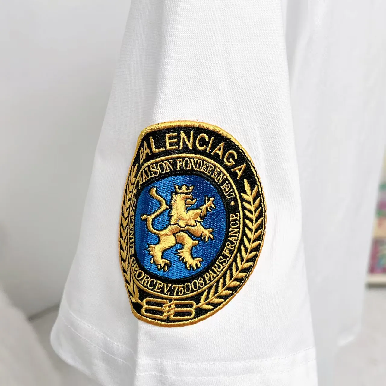 # 25SS Classic LOGO # BALENCI*GA # 260g * 1 1 + os Same Style！！ ：3263# Sizes：xs-L ： 2 （White.Black）
